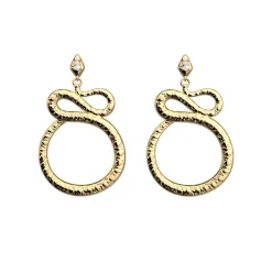 Boucles d'Oreilles Femme 25mm LES GEORGETTES SERPENT Laiton Doré
