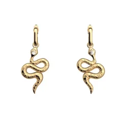 Boucles d'Oreilles Femme 16mm LES GEORGETTES SERPENT Laiton Doré