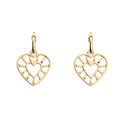Boucles d'Oreilles Femme 23mm LES GEORGETTES COEUR Laiton Doré