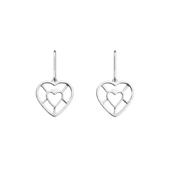 Boucles d'Oreilles Femme 17mm LES GEORGETTES COEUR Laiton Argenté