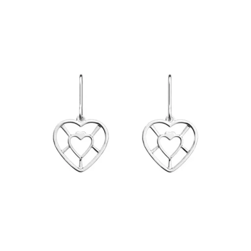 Boucles d'Oreilles Femme 17mm LES GEORGETTES COEUR Laiton Argenté