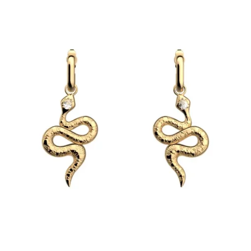 Boucles d'Oreilles Femme 16mm LES GEORGETTES SERPENT Laiton Doré