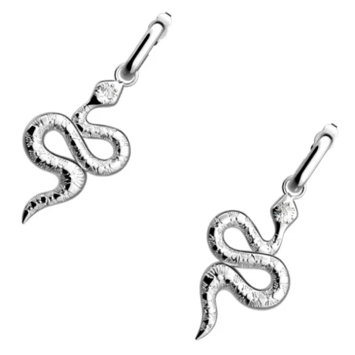 Boucles d'Oreilles Femme 16mm LES GEORGETTES SERPENT Laiton Argenté