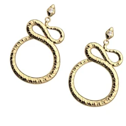 Boucles d'Oreilles Femme 25mm LES GEORGETTES SERPENT Laiton Doré