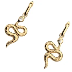 Boucles d'Oreilles Femme 16mm LES GEORGETTES SERPENT Laiton Doré