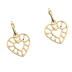 Boucles d'Oreilles Femme 23mm LES GEORGETTES COEUR Laiton Doré