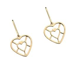 Boucles d'Oreilles Femme 17mm LES GEORGETTES COEUR Laiton Doré