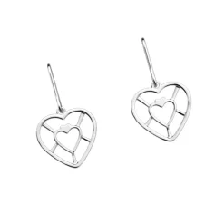 Boucles d'Oreilles Femme 17mm LES GEORGETTES COEUR Laiton Argenté