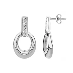 Boucles d'Oreilles femme pendantes EDORA ARGENT 925/1000 et Oxydes