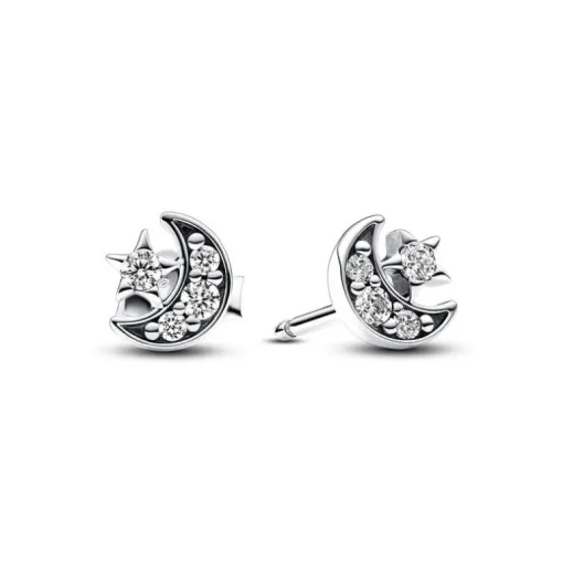 Boucles d’Oreilles Femme Puces Pandora Moments Lunes & Étoiles Scintillantes 292990C01