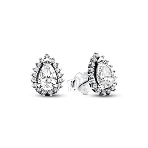 Boucles d’Oreilles Femme Puces Pandora Timeless Halo Poires Scintillantes 292834C01