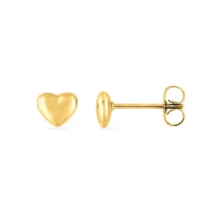 Boucles d'Oreilles Femme Puces EDORA Cœurs Acier Doré EDO435121