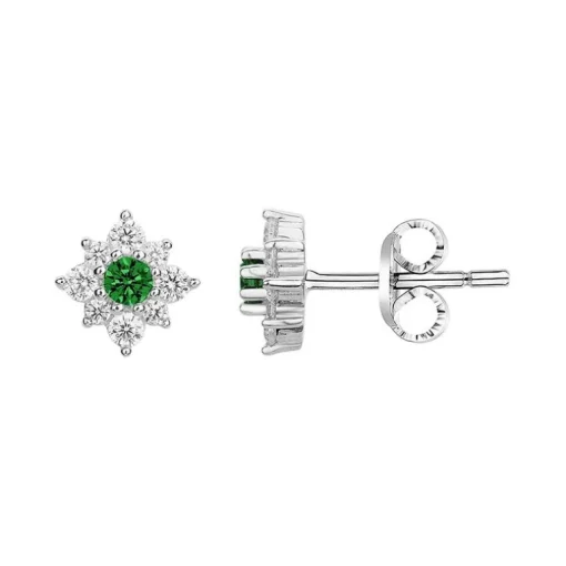 Boucles d'Oreilles Femme Puces EDORA ARGENT 925/1000 et Spinelles 70400573