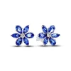 Boucles d'Oreilles Femme Puces Pandora ARGENT 925/1000 Herbier Bleu Scintillant 292407C01