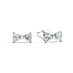 Boucles d'Oreilles Femme Puces Pandora ARGENT 925/1000 Nœud Scintillant 293542C01