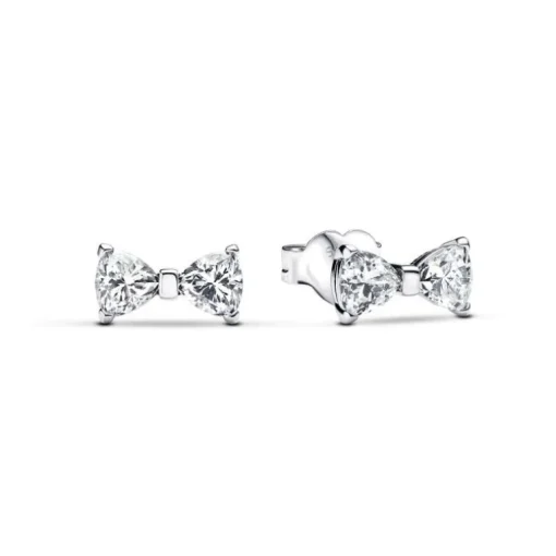 Boucles d'Oreilles Femme Puces Pandora ARGENT 925/1000 Nœud Scintillant 293542C01