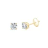 Boucles d'Oreilles Femme Puces EÏKO OR 750/1000 Jaune et Diamants de Synthèse LCE27680D