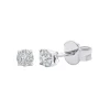 Boucles d'Oreilles Femme Puces Adèle OR 750/1000 Blanc et Diamants CE24837DW
