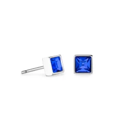 Boucles d'Oreilles Femme Puces Coeur De Lion Acier Argenté et Cristaux 0501/21-0717