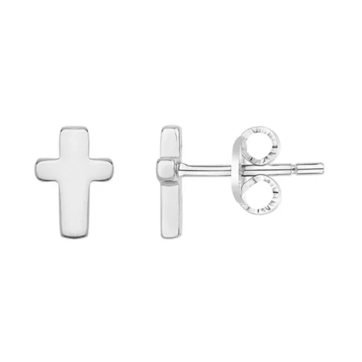 Boucles d'Oreilles Femme Puces Croix EDORA ARGENT 925/1000 EDO70400645