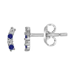 Boucles d'Oreilles Femme Puces EDORA ARGENT 925/1000 et Spinelles Bleues EDO70400621