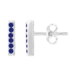 Boucles d'Oreilles Femme Puces EDORA ARGENT 925/1000 et Spinelles Bleues EDO70400620