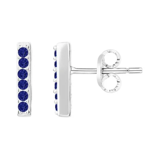 Boucles d'Oreilles Femme Puces EDORA ARGENT 925/1000 et Spinelles Bleues EDO70400620