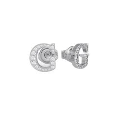 Boucles d'Oreilles Femme Puces STUDS PARTY Guess Bijoux Acier Argenté et Strass JUBE02170JWRH