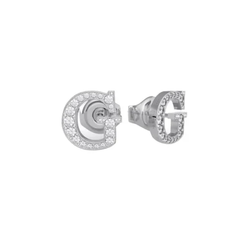 Boucles d'Oreilles Femme Puces STUDS PARTY Guess Bijoux Acier Argenté et Strass JUBE02170JWRH