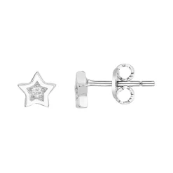 Boucles d'Oreilles Femme Puces Etoiles EDORA ARGENT 925/100 et Oxydes EDO70400550.