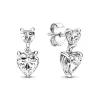 Boucles d'Oreilles Femme Pendantes Pandora Timeless Scintillants Cœur Double 291199C01