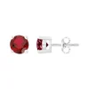 Boucles d'Oreilles Femme Puces EDORA ARGENT 925/1000 et Spinelles Rouges EDO70400451
