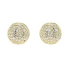 Boucles d'Oreilles Femme Puces Swarovski Sublima Métal Doré et Cristaux 5683444