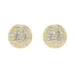 Boucles d'Oreilles Femme Puces Swarovski Sublima Métal Doré et Cristaux 5683444