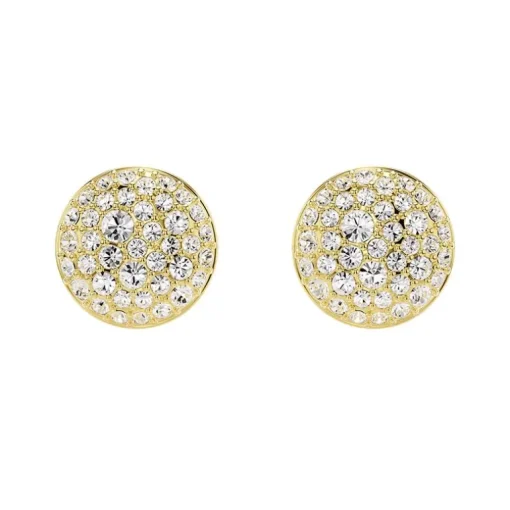 Boucles d'Oreilles Femme Puces Swarovski Sublima Métal Doré et Cristaux 5683444