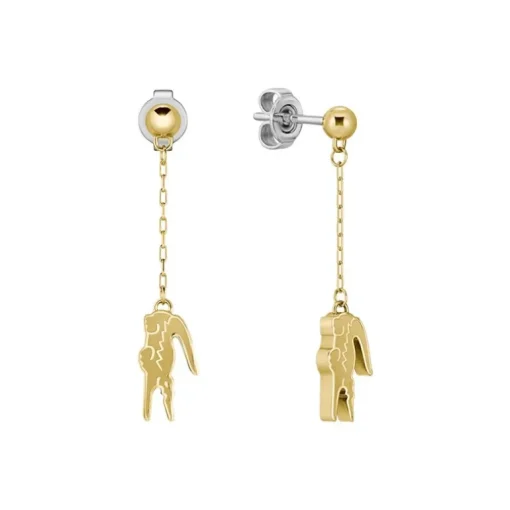 Boucles d'Oreilles Femme Pendantes LACOSTE Acier Doré 2040472