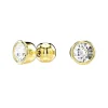 Boucles d'Oreilles Femme Puces Swarovski Imber Métal Doré et Cistaux 5681552