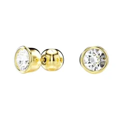 Boucles d'Oreilles Femme Puces Swarovski Imber Métal Doré et Cistaux 5681552