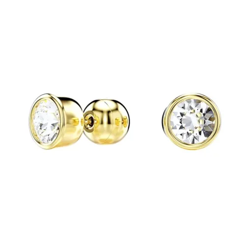 Boucles d'Oreilles Femme Puces Swarovski Imber Métal Doré et Cistaux 5681552