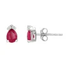 Boucles d'oreilles Femme Puces EDORA OR 750/1000 Blanc, Rubis et diamants EDOA03917