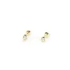 Boucles d'Oreilles Femme Puces AGATHA ROND Argent 925/1000 Doré Oxydes de Zirconium