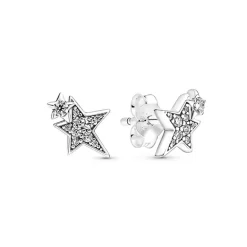 Boucles d'Oreilles Femme PANDORA ÉTOILES ASYMÉTRIQUES SCINTILLANTS Argent 925/1000