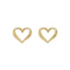 Boucles d'Oreilles Femme Puces Coeurs GO MADEMOISELLE Acier Doré 606602