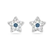Boucles d'Oreilles femme puces swarovski Stella métal argenté et cristaux