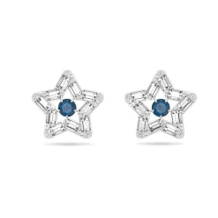 Boucles d'Oreilles femme puces swarovski Stella métal argenté et cristaux