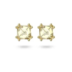 Boucles d'Oreilles femme puces swarovski Stilla métal doré et cristaux jaunes