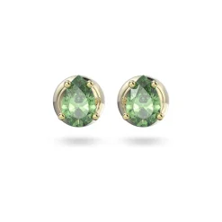 Boucles d'Oreilles femme puces swarovski Stilla métal doré et cristaux verts
