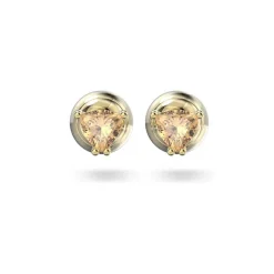 Boucles d'Oreilles femme puces swarovski Stilla métal doré et cristaux oranges