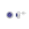 Boucles d'Oreilles Femme Puces EDORA ARGENT 925/1000 et Spinelles