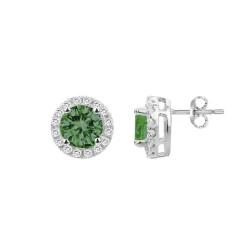 Boucles d'Oreilles Femme Puces EDORA ARGENT 925/1000 et Spinelles